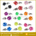Fashion Silicone Mixed Color Spike Ball Earring Studs For Girls